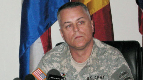 Retired U.S. Army general Anthony Tata being interviewed