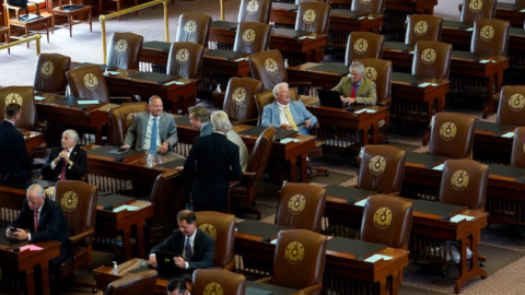 Texas Republicans meeting at the Capitol during a special legislative session