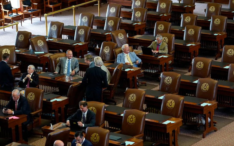 Texas Republicans meeting at the Capitol during a special legislative session