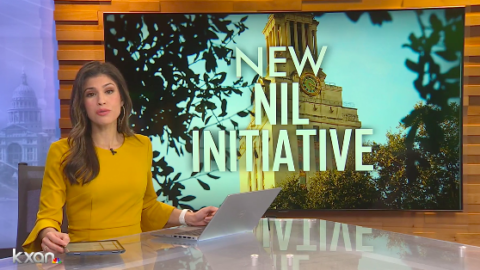 Screen grab of news video on NIL initiative
