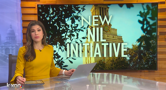 Screen grab of news video on NIL initiative
