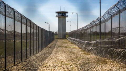 Texas prison barbed wire fence