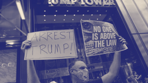 Protestors outside Trump Tower
