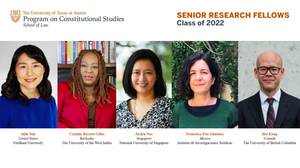 Five portraits of Senior Research Fellows in Constitutional Studies Class of 2022