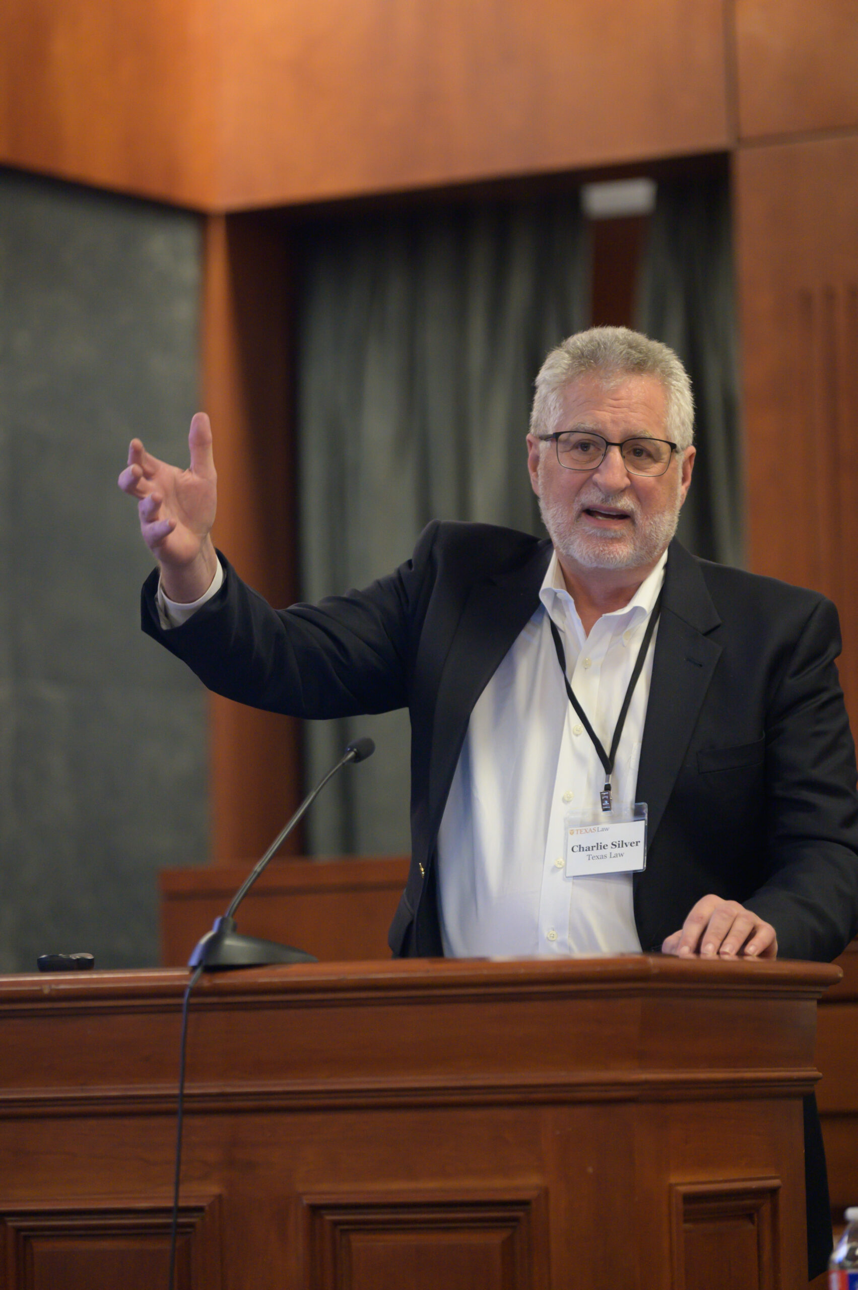 Prof. Charles Silver speaking at an event with the Texas Law Review