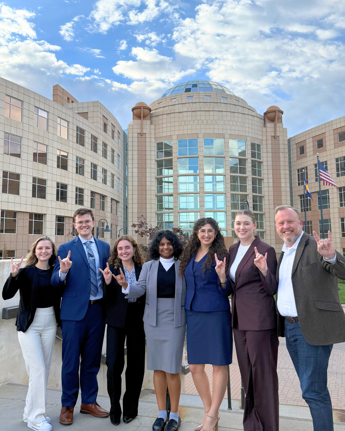 Left to right: Emily Ogden ’23, Drew Ashlock ’27, Aleyna Young ’26, Bhavana Ravala ’27, Josianne Alwardi ’27, Emily Layton ’26, Jay Ellwanger ’01