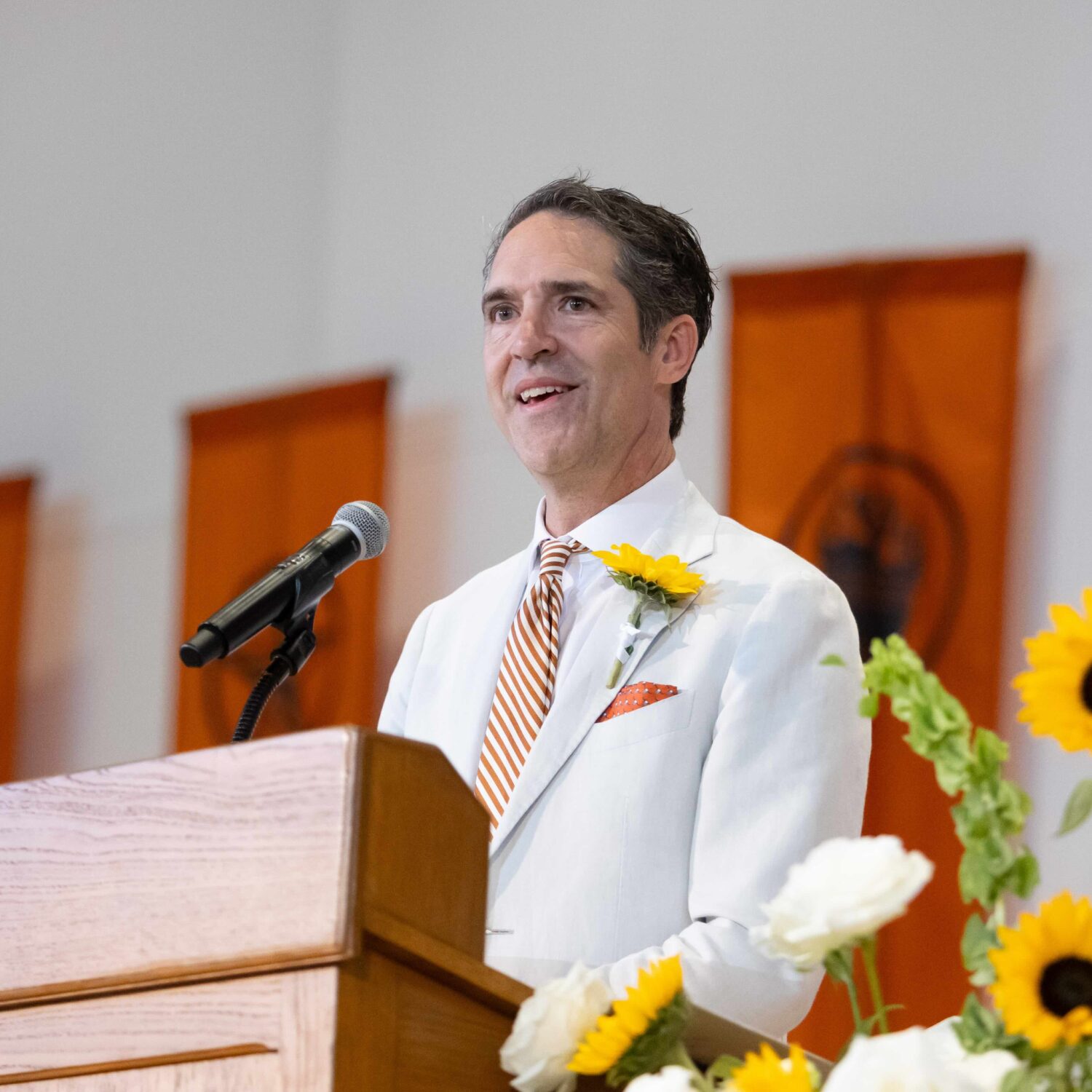 Dean Bobby Chesney speaking at the 2026 Sunflower Ceremony