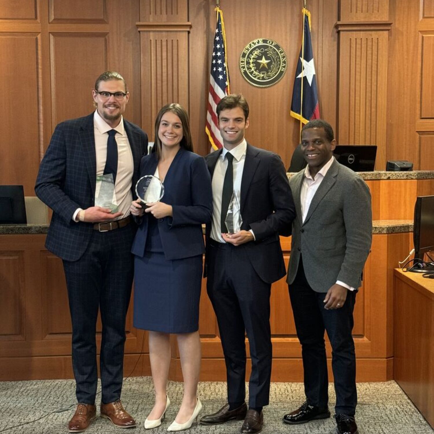 Students who won the 2023 TEX-ABOTA Voir Dire competition