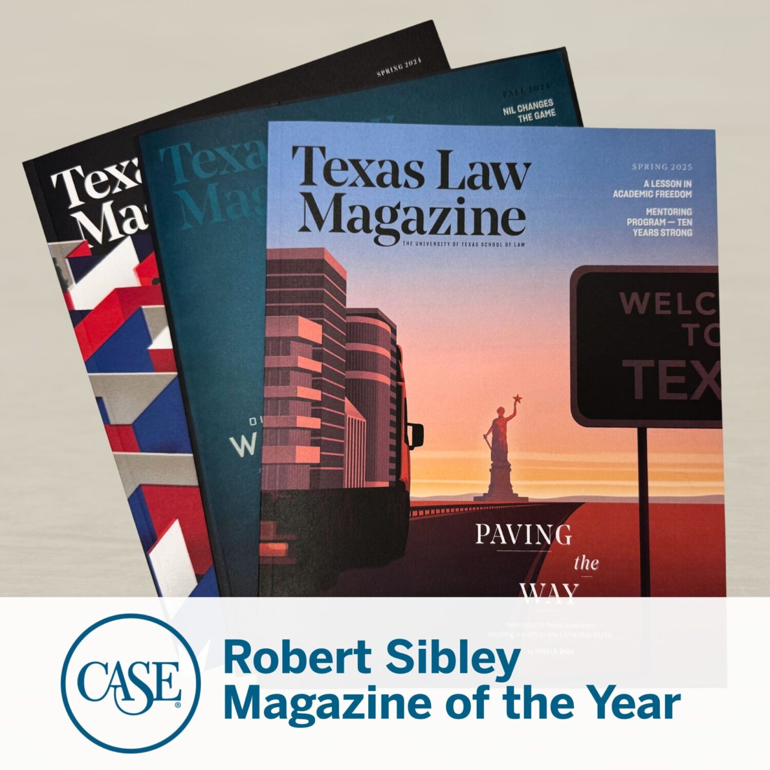 Texas Law Magazine wins CASE's Robert Sibley Magazine of the Year