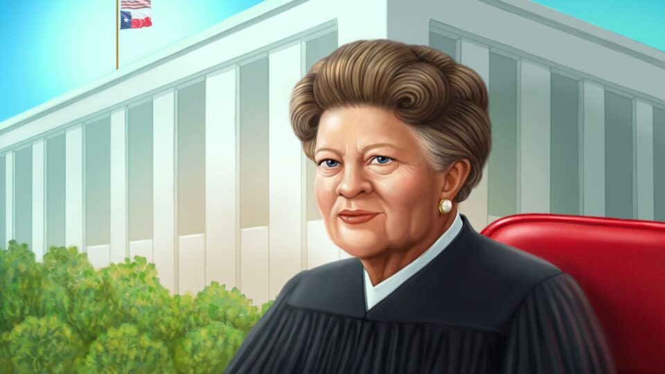 An illustration of Judge Mary Lou Robinson ’50