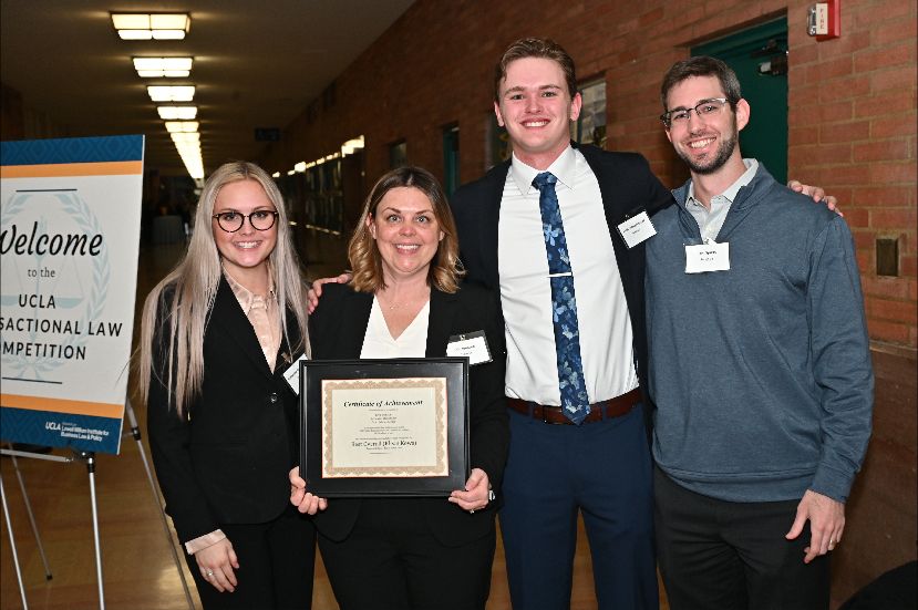 Winning team at the UCLA Transactional Competition