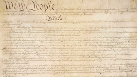 The first page of the United States Constitution