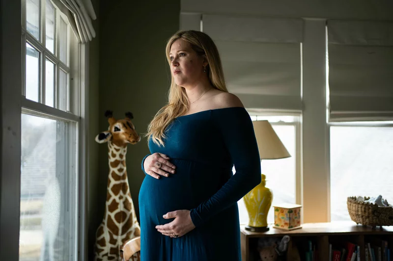 Photo of Lauren Miller, of Dallas, Texas, who says that her state's abortion laws added to the stress and turmoil her family faced after one of her twins was diagnosed with a fatal condition in utero.
