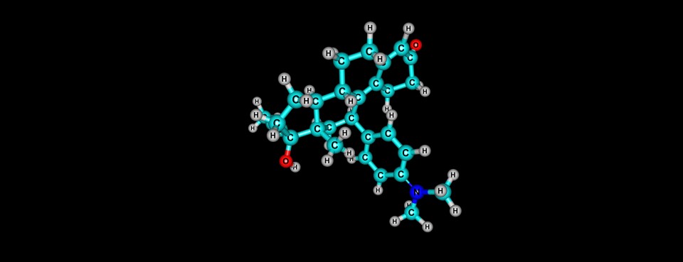 Molecule build of mifepristone.