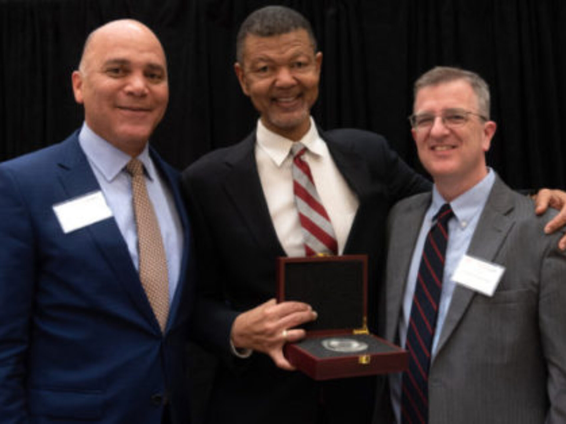 Chief Justice Jefferson '88, Gary Bledsoe '76, and Dean Ward Farnsworth.