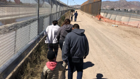 Migrants at border patrol in El Paso