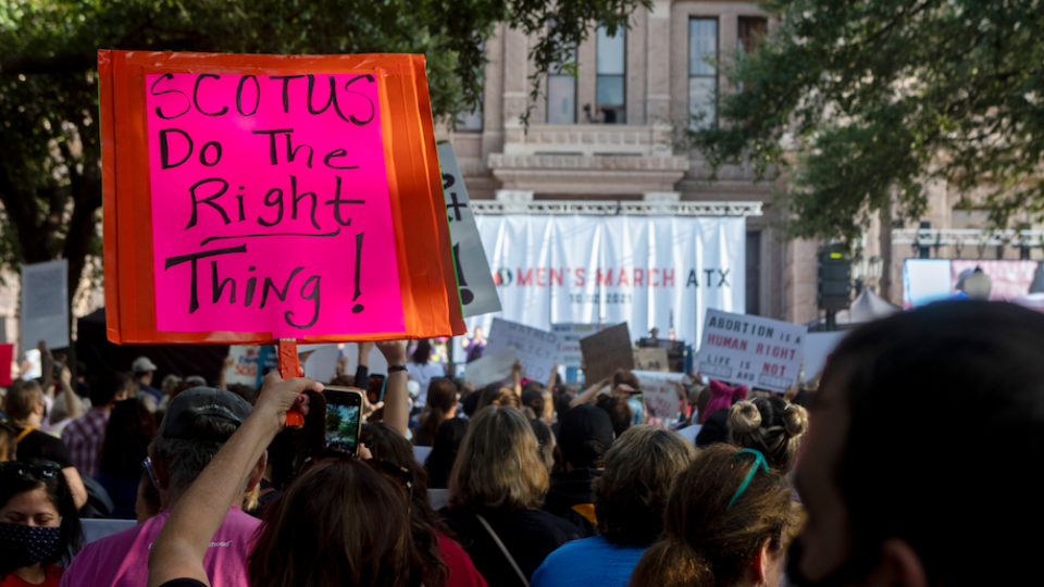 Abortion protestors against Texas law