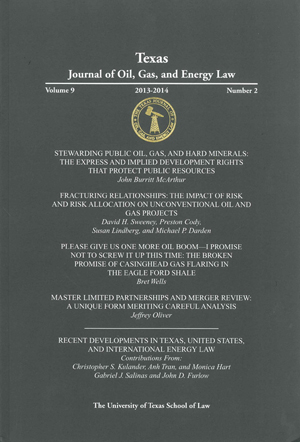 The Texas Journal of Oil, Gas, and Energy Law is a bi-annual publication promoting legal scholarship in the energy field and is one of the largest student-led journals at the University of Texas School of Law. The Journal has the twin purposes of publishing timely, quality, and practical legal analysis as well as cultivating a social and professional energy law community at Texas Law.