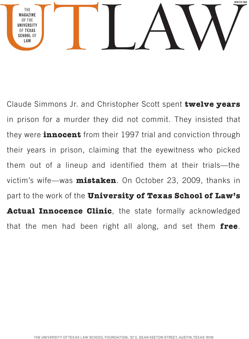 UT Law magazine - Winter 2009