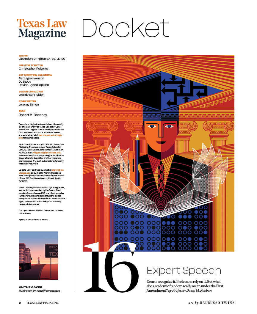 Texas Law Magazine | Spring 2025, Volume 2, Issue 1 | Docket pg 1