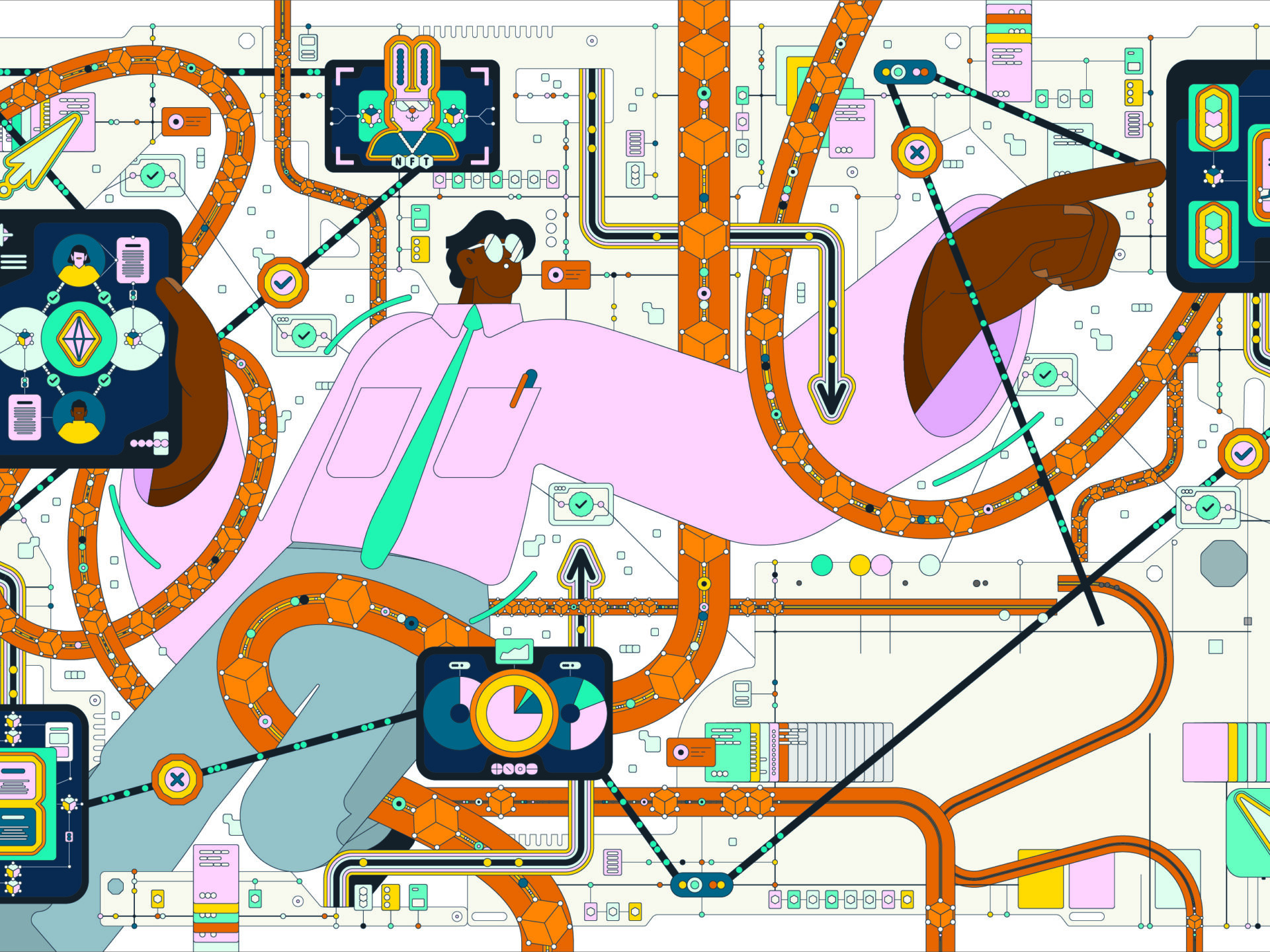 An illustration of blockchain technology.