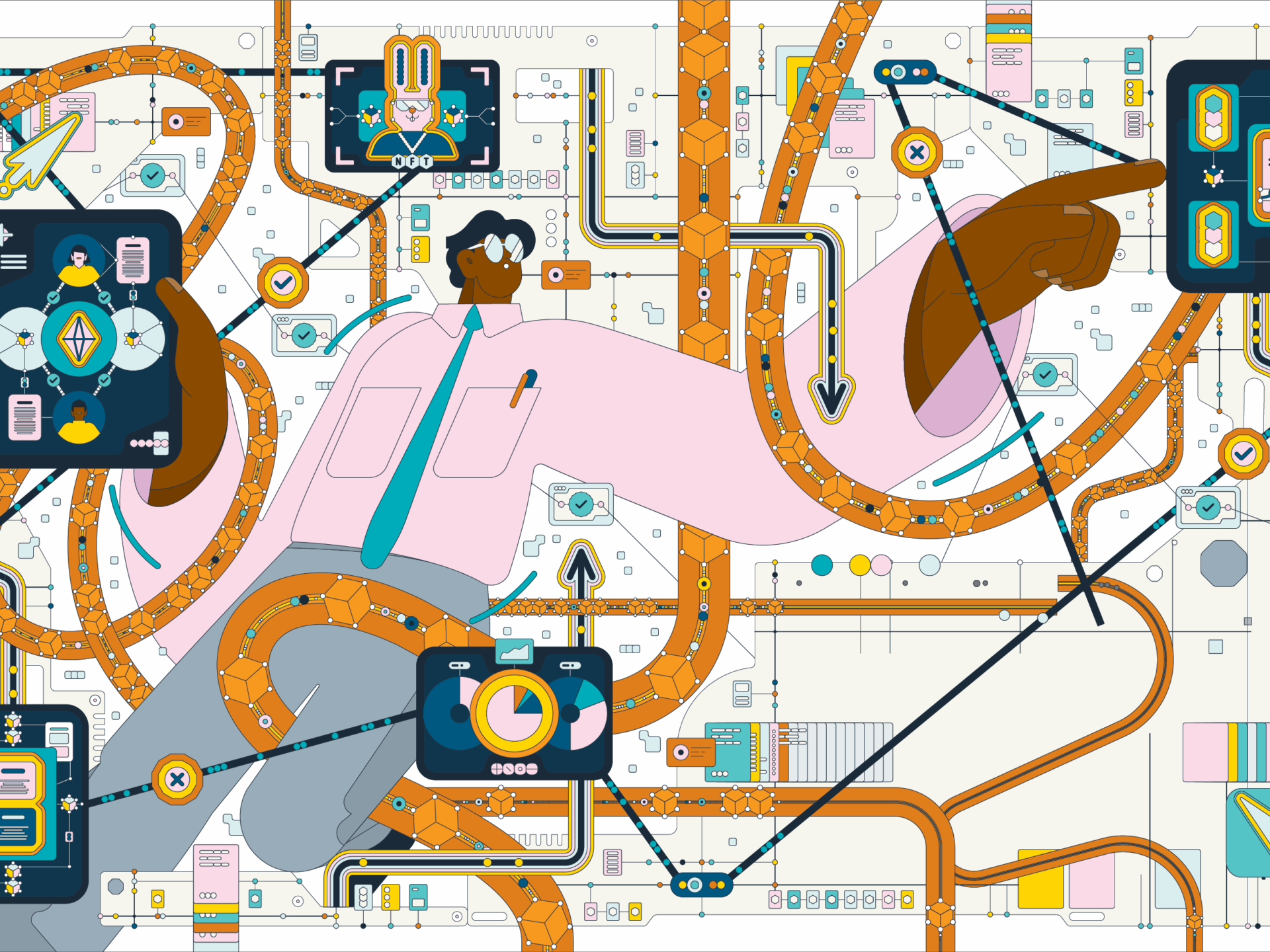 An illustration of blockchain technology.