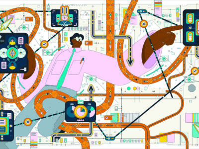 An illustration of blockchain technology.