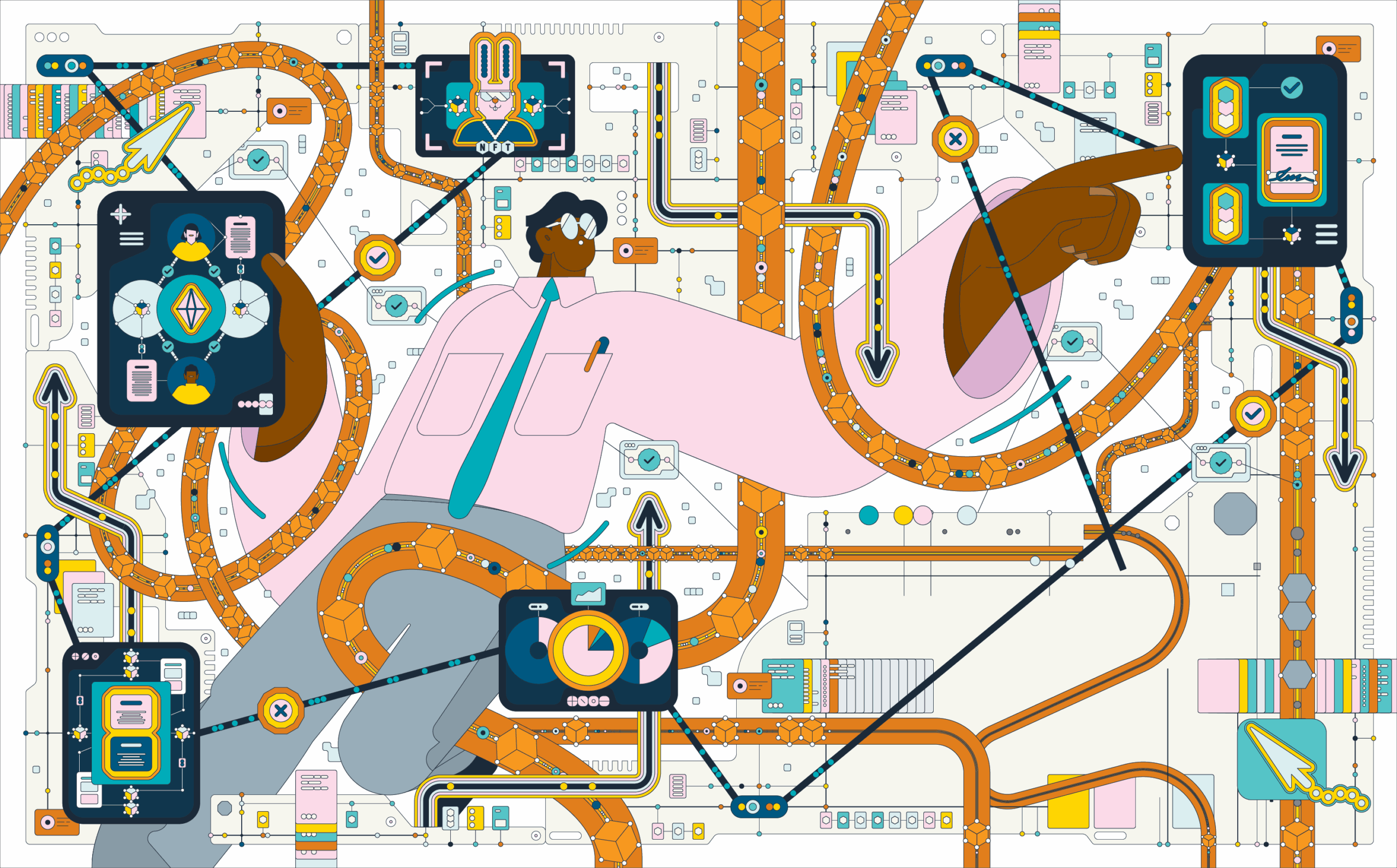 An illustration of blockchain technology.