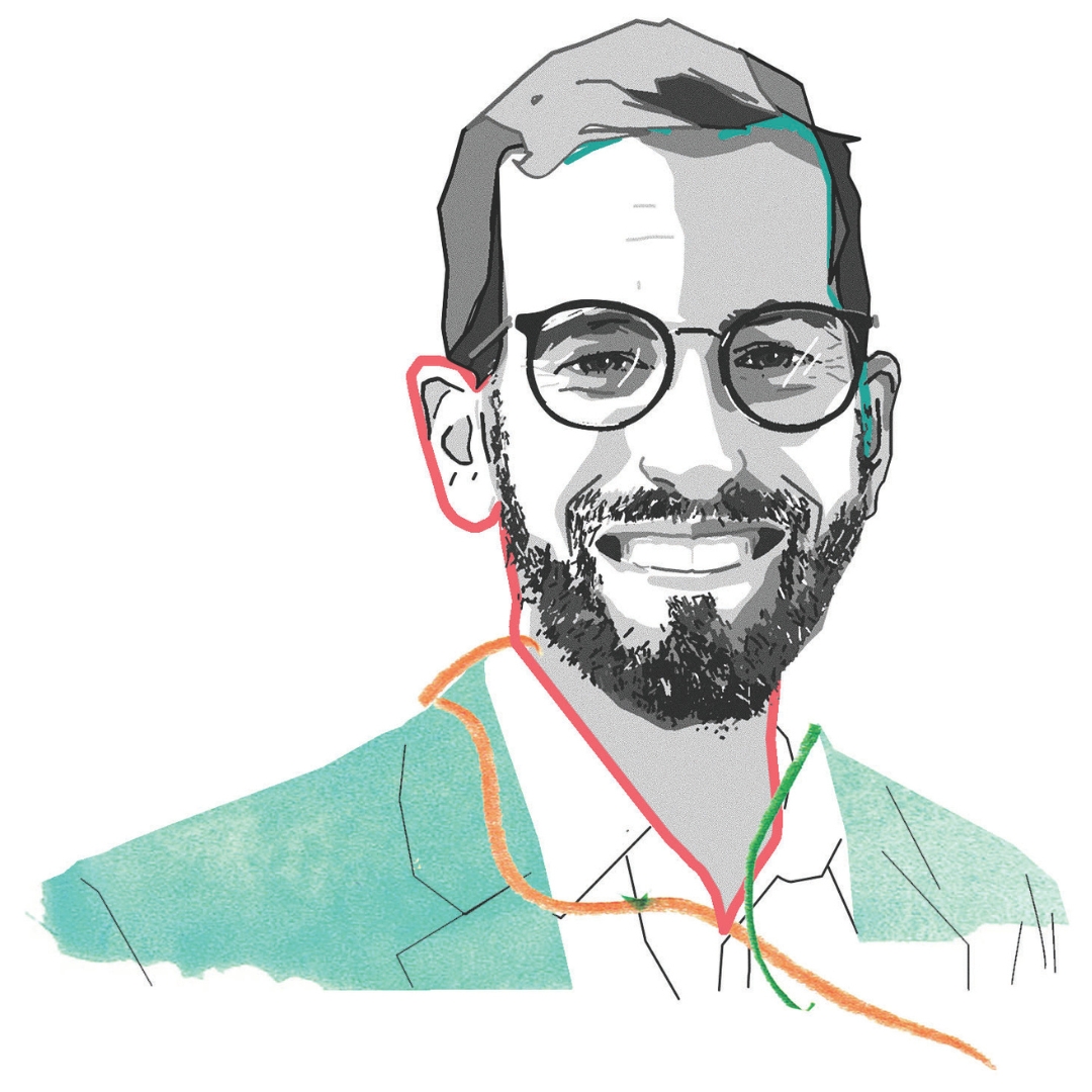 Sketch of AI Innovation and Law Fellow Kevin Frazier