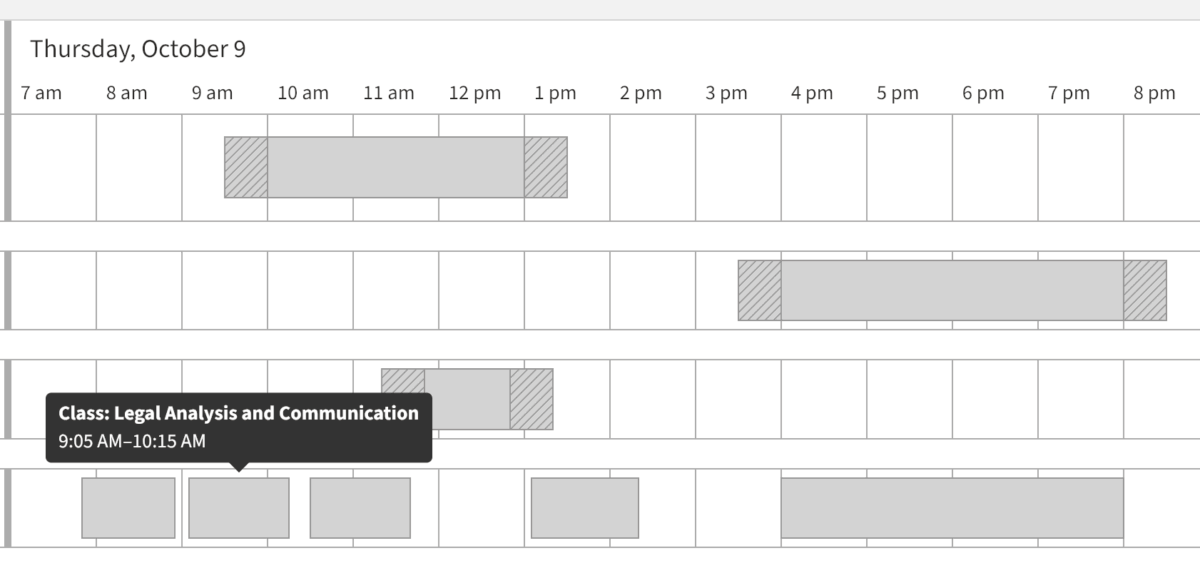 class availability appears on the room calendar