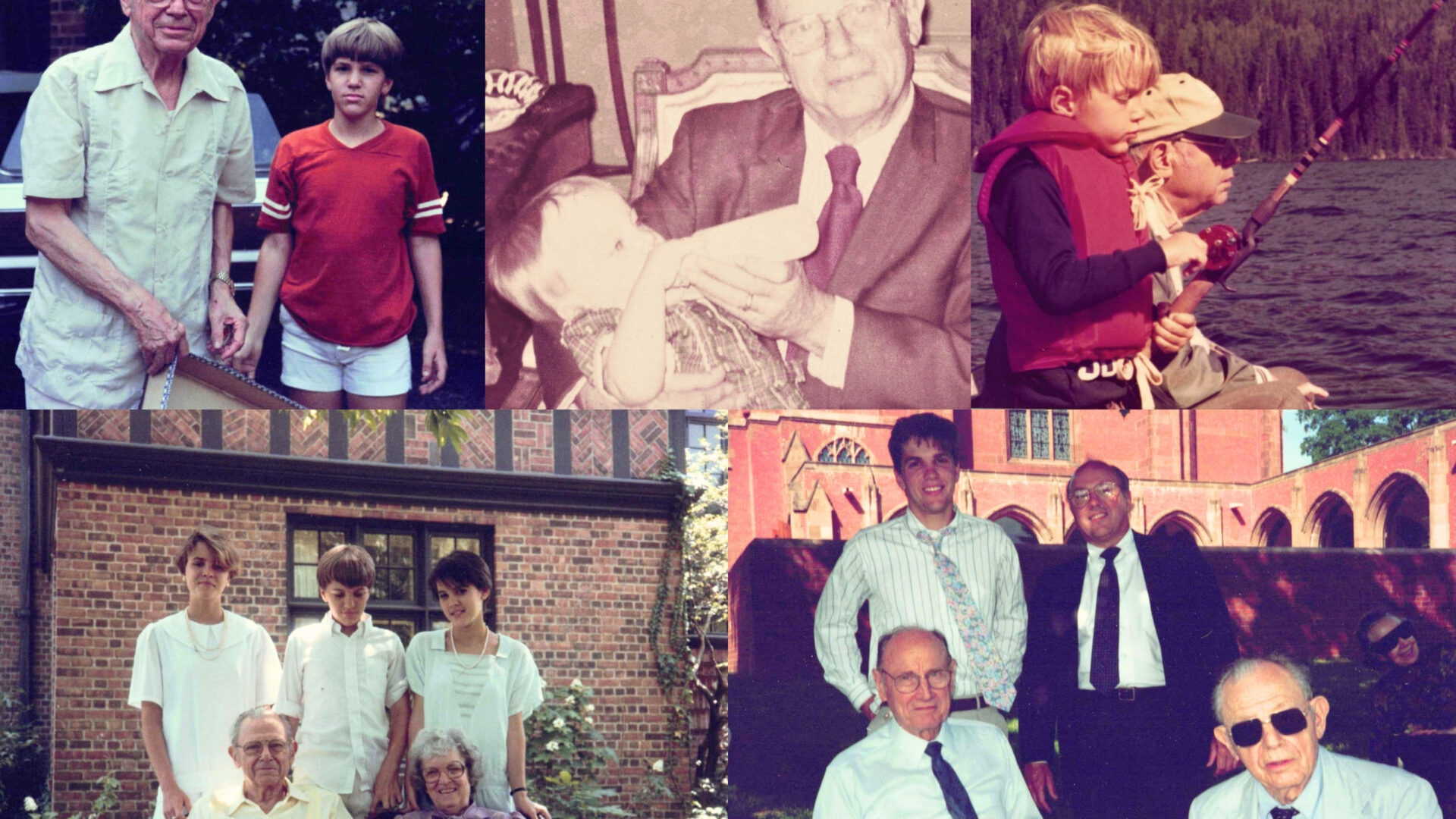 Collage of John Keeton and his grandfather Dean Keeton