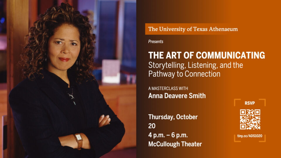 The Athenaeum presents Anna Deavere Smith on October 20, 2022.