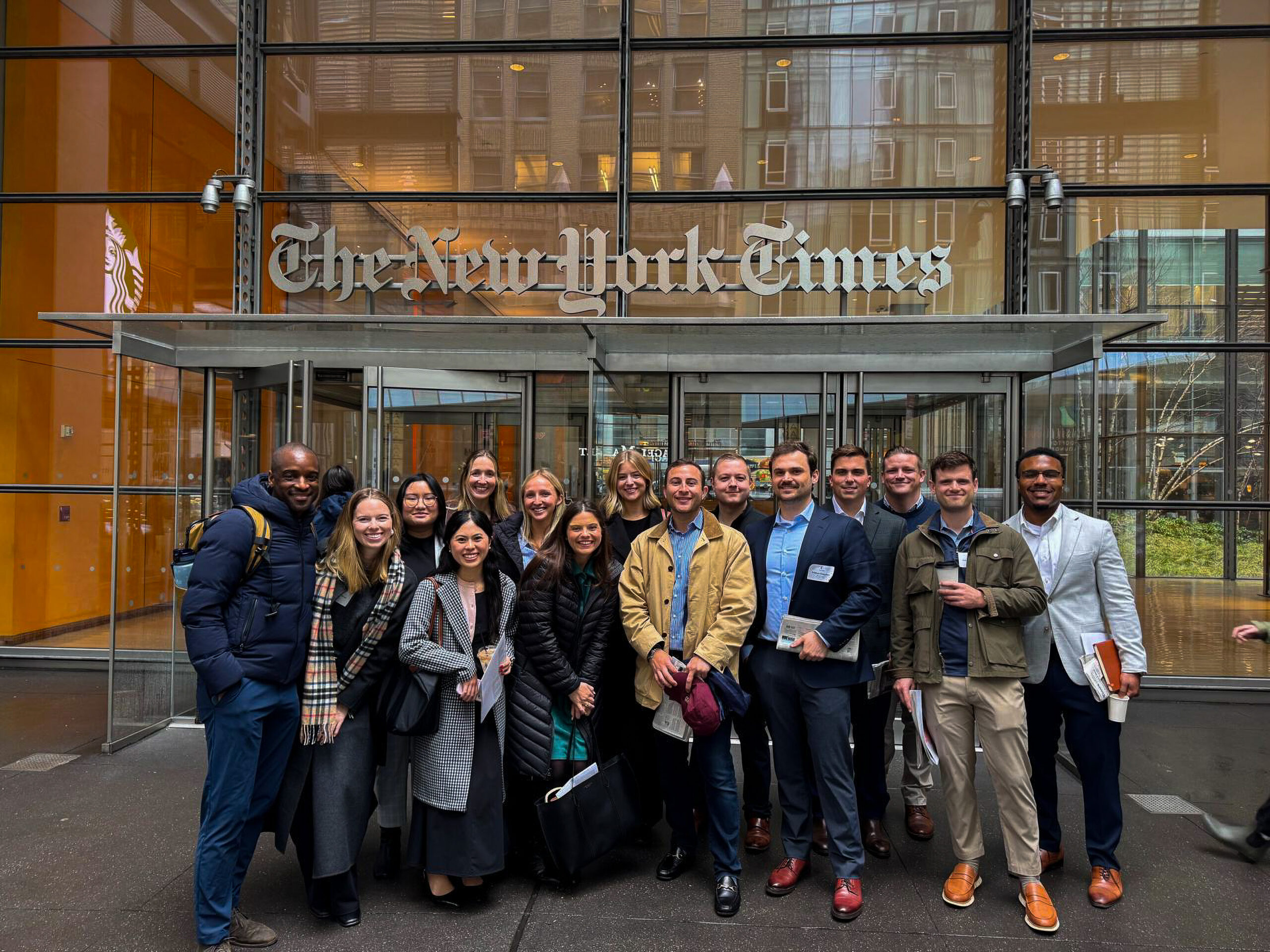 LAB fellows in front of NYT building