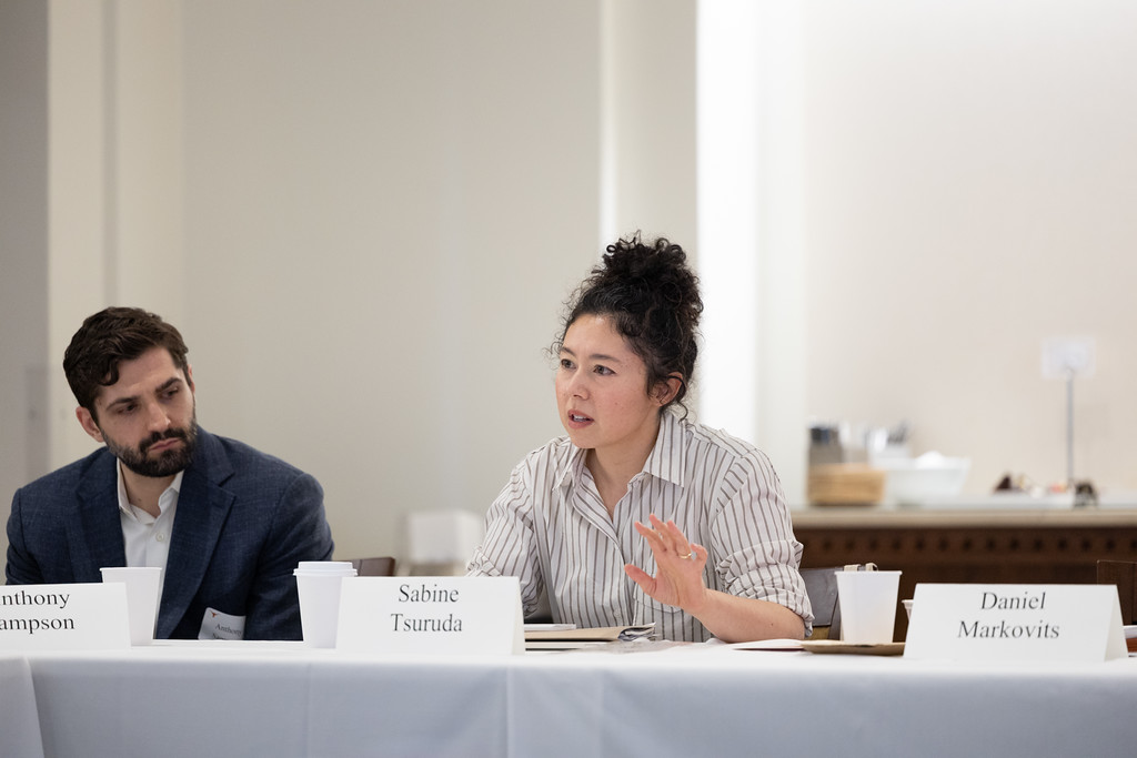 Anthony Sampson and Sabine Tsuruda at The Normative Foundations of the Market Conference